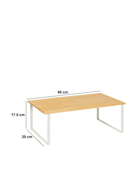 5Five Shelfy Wooden Kitchen Organizer Rack in White Color 30x50x18cm