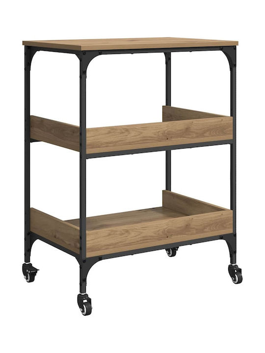 vidaXL Küchenwagen Hölzernes Braun 60x41x80.5cm