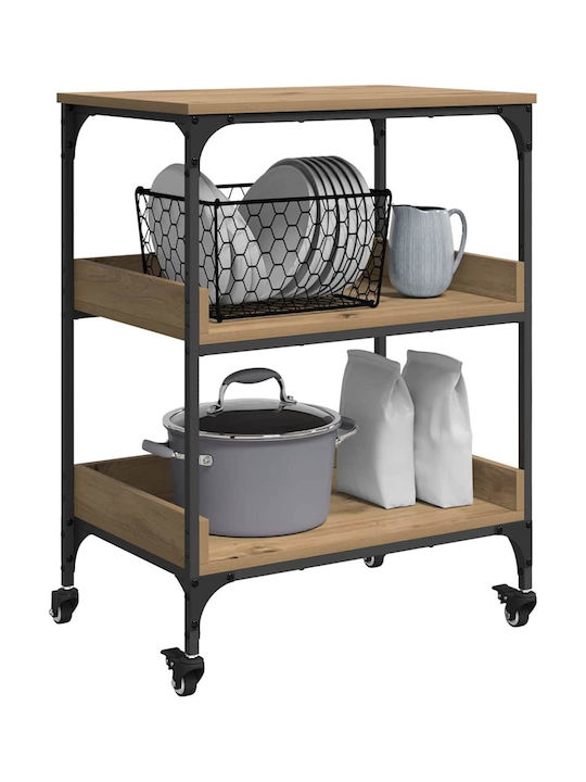 vidaXL Küchenwagen Hölzernes Braun 60x41x80.5cm