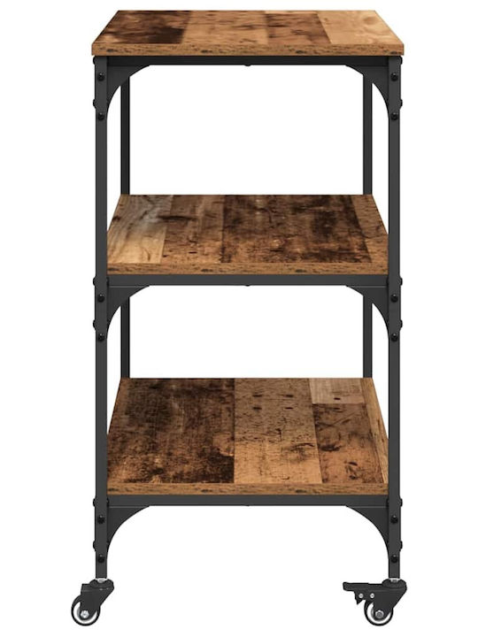vidaXL Τρόλεϊ Κουζίνας Ξύλινο 3 Θέσεων Καφέ 60x41x76cm