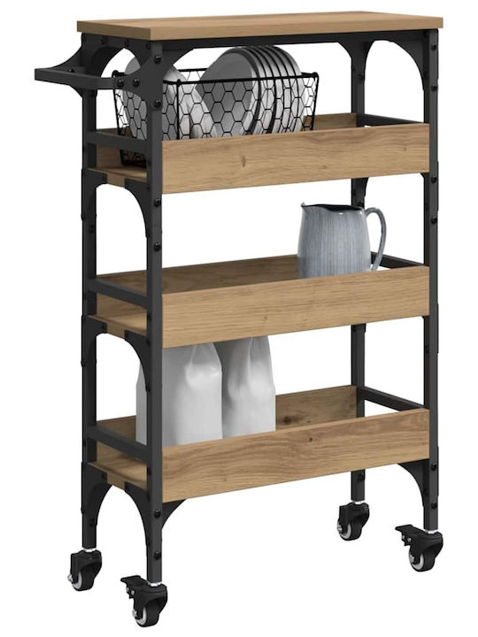 vidaXL vidaXL Küchenwagen Hölzernes 4 Ebenen Braun 53x20x76cm