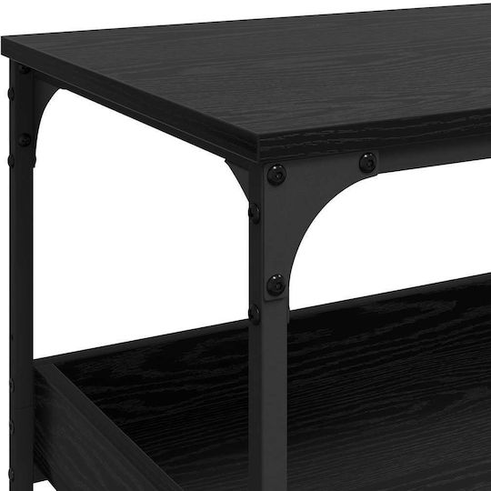 vidaXL Тролей Кухненски Дървен 3 Позиции Черен 60x41x80.5см
