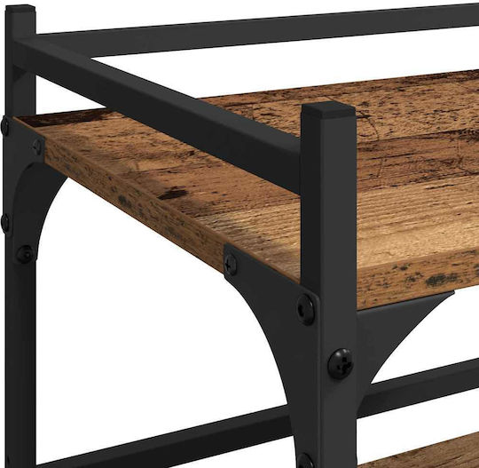vidaXL Τρόλεϊ Κουζίνας Ξύλινο 3 Θέσεων Καφέ 50x35x75.5cm