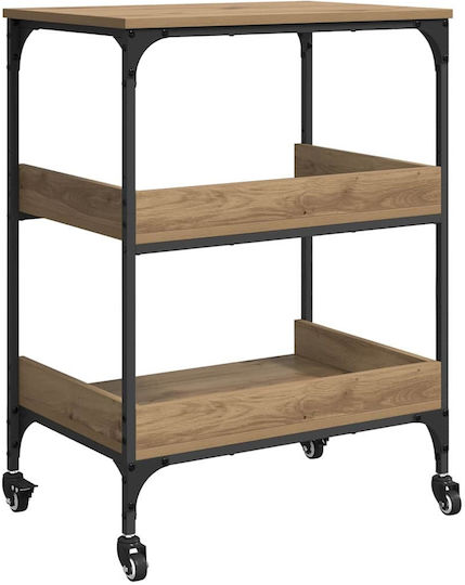 vidaXL Küchenwagen Hölzernes Braun 60x41x80.5cm