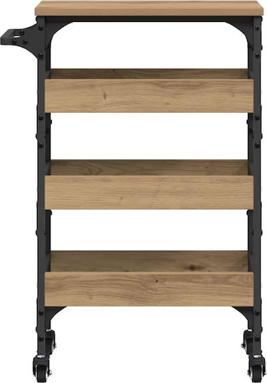 vidaXL Τρόλεϊ Κουζίνας Ξύλινο 4 Θέσεων Καφέ 53x20x76cm