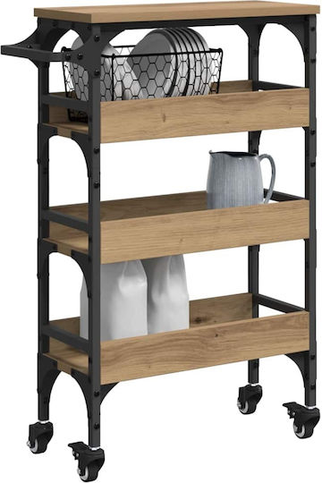 vidaXL Τρόλεϊ Κουζίνας Ξύλινο 4 Θέσεων Καφέ 53x20x76cm