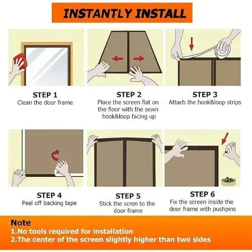 Hoomei Pet Friendly Door Mosquito Net with Velcro with Magnetic Clasp White 240x160cm