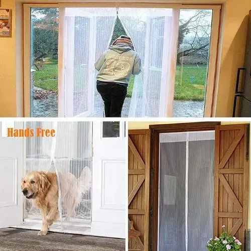 Hoomei Mosquito Net Door with Velcro with Magnetic Clasp White 220x100cm