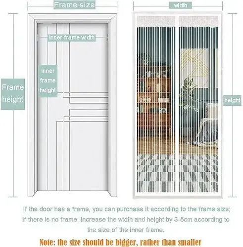 Hoomei Mosquito Net Door with Velcro with Magnetic Clasp White 220x100cm