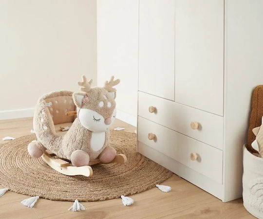 Bieco Fabric Rocking Toy Deer for 9+ months with Max Load Capacity 26kg Brown