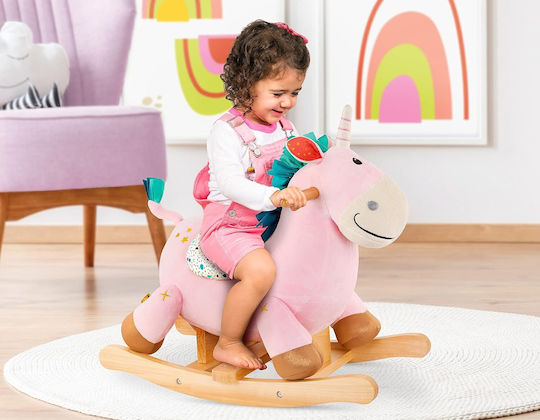 B.Toys Fabric Rocking Toy Unicorn for 18+ months Pink