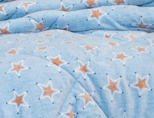 Melinen Παιδικό Κουβερτοπάπλωμα Μονό Mini Stars Γαλάζιο 160x220εκ.