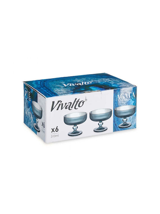 Atmosphera Eisschüssel Rund Glas Blau mit Durchmesser 12cm
