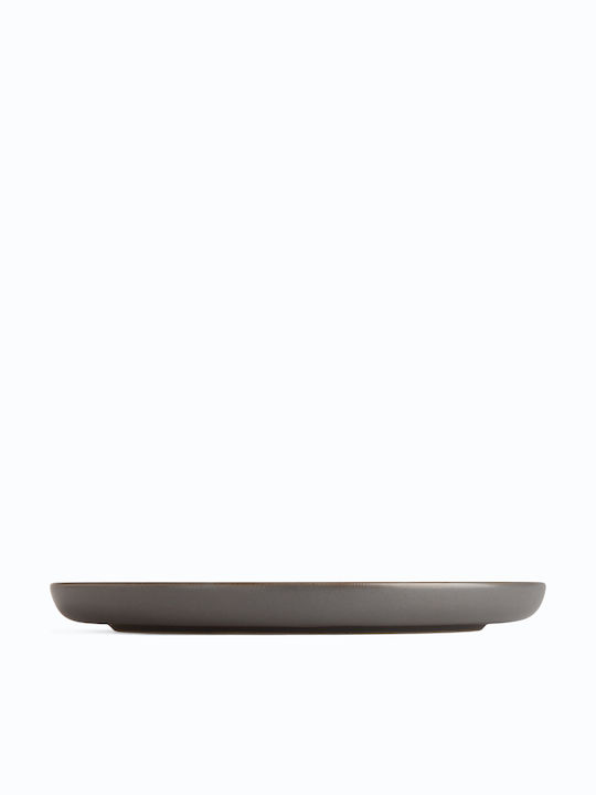 Ionia Plate Soup Ceramic Gray with Diameter 28cm