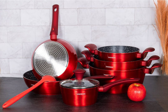 Royalty Line SteweHome Kochgeschirr-Set aus Aluminiumguss mit Stein Innenbeschichtung 6 Teile