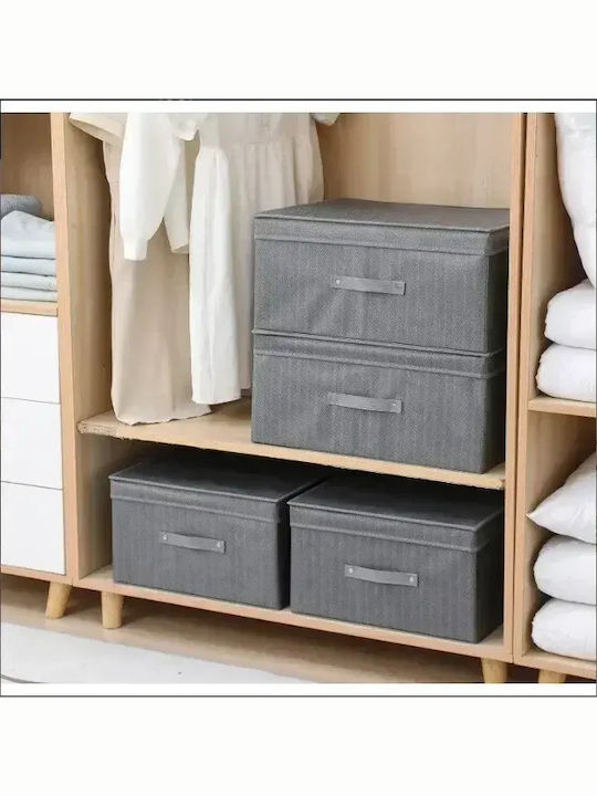Tpster Plastic Storage Box with Lid Gray 41x35x20cm