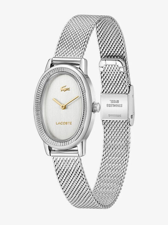 Lacoste Parisienne Γυναικείο Ρολόι 22mm Μπαταρίας με Ασημί Μεταλλικό Μπρασελέ