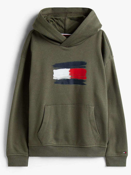 Kids Sweatshirt with Hood and Pockets Khaki