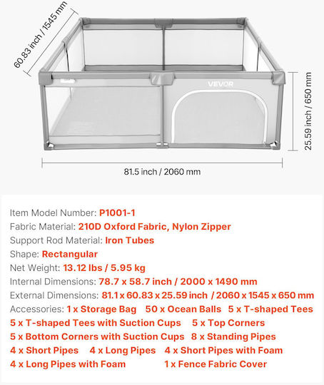 Vevor Park with Mattress 149x200cm