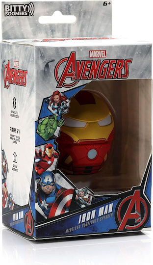 Bitty Boomers Marvel: Iron Man Ηχείο Bluetooth με Διάρκεια Μπαταρίας έως 4 ώρες Κόκκινο