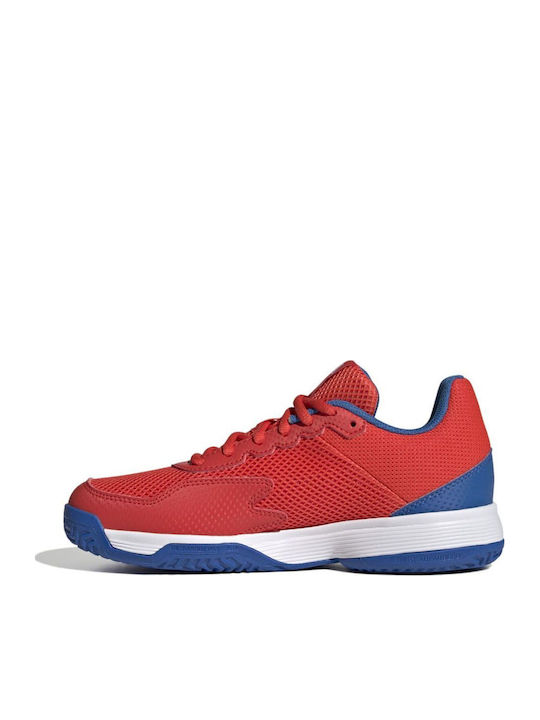 Courtflash Kids Sports Shoes Tennis with Laces Bright Red / Cloud White / Bright Royal