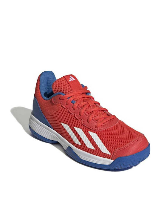 Courtflash Kids Sports Shoes Tennis with Laces Bright Red / Cloud White / Bright Royal