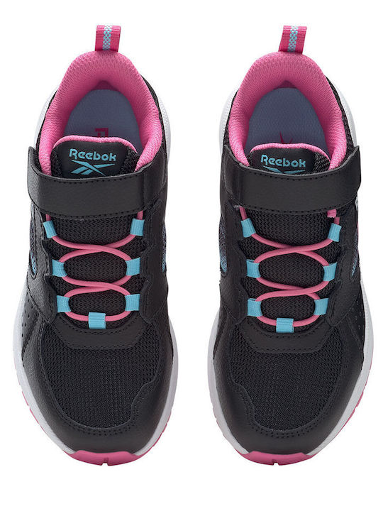Road Supreme 2 Kids Sports Shoes Running with Hoop & Loop Closure Core Black / True Pink / Digital Blue