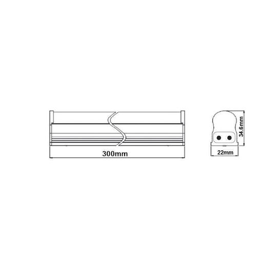 LED SMD Осветително Тяло За Плот T5 5W 4000K 30cm