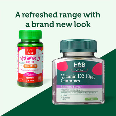 Holland & Barrett Vitamin D for Immune System Boost & Bone Health Elderberry 30 jelly beans