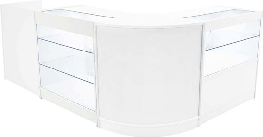 Set Mobilier Recepție Vega Led Shop Counter K900 C900 Tb60 & Cm60 Alb