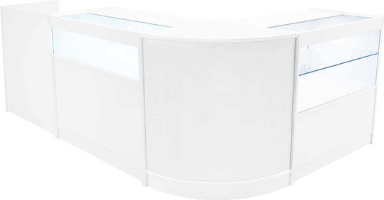 Gravity Led Комплект Рецепция Shop Counter B900 C900 Tb60 & Cm60 Бял