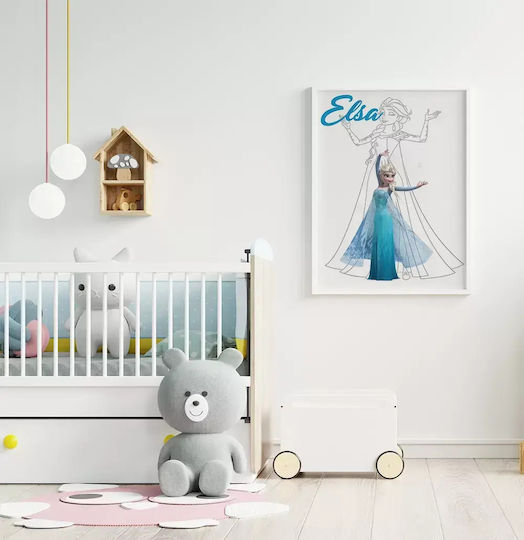 Παιδικό Κάδρο Princess Elsa από Ξύλο 21x30εκ.