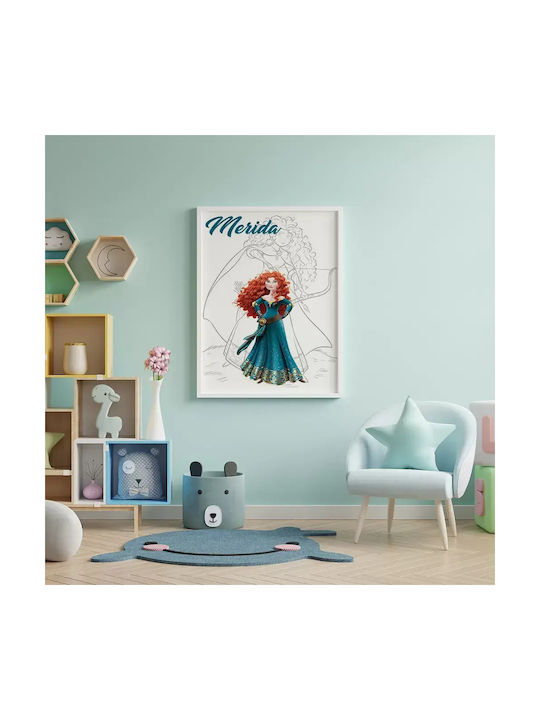 Παιδικό Κάδρο Princess Merida από Ξύλο 30x40εκ.