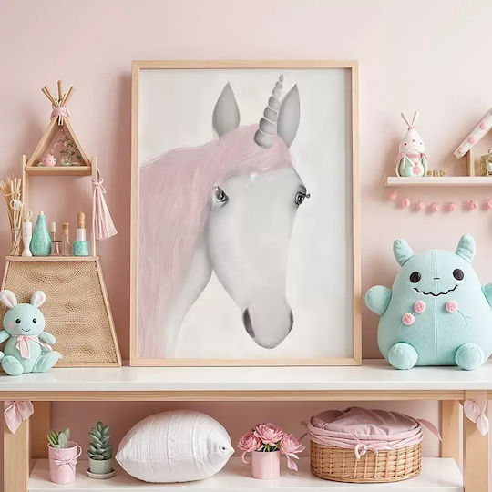Παιδικό Κάδρο Unicorn από Ξύλο 21x30εκ.