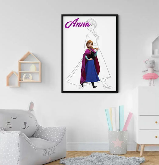 Παιδικό Κάδρο Princess Anna από Ξύλο 30x40εκ.