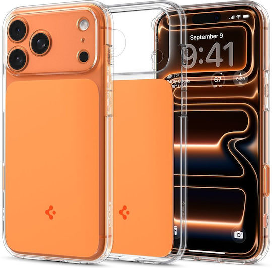 Spigen Ultra Hybrid T Umschlag Rückseite Kunststoff / Silikon 2mm Glossy Orange (iPhone 17 Pro Max)
