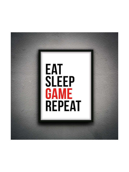 Gaming Poster Gaming Routine Gm139 30cm X 40cm Frame Dark Natural Wood Brown