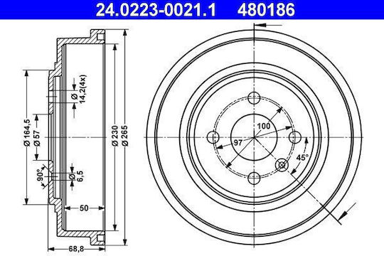 Барабанна спирачка Opel Astra H L48 Ate 24022300211