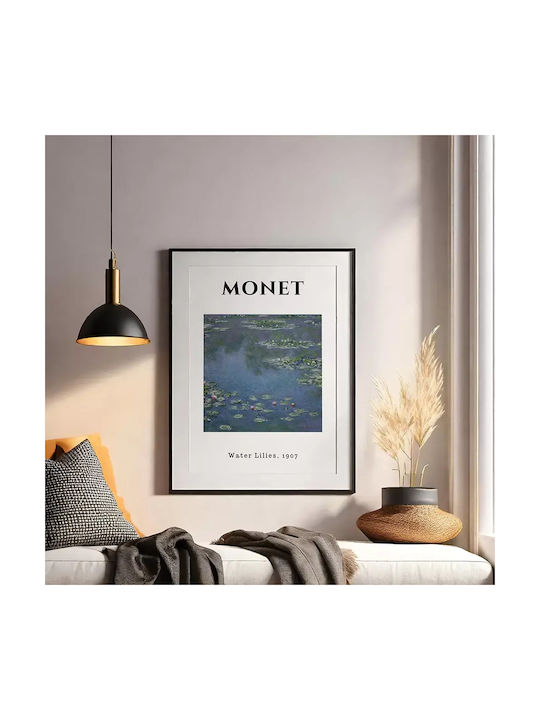 Poster Monet Waterlillies Art013 30cm X 40cm Κορνίζα Σκούρο Φυσικό Ξύλου Καφέ