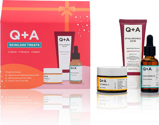 Q+A Natural Skincare Skincare Set for Moisturizing and Brightening 3 Pieces