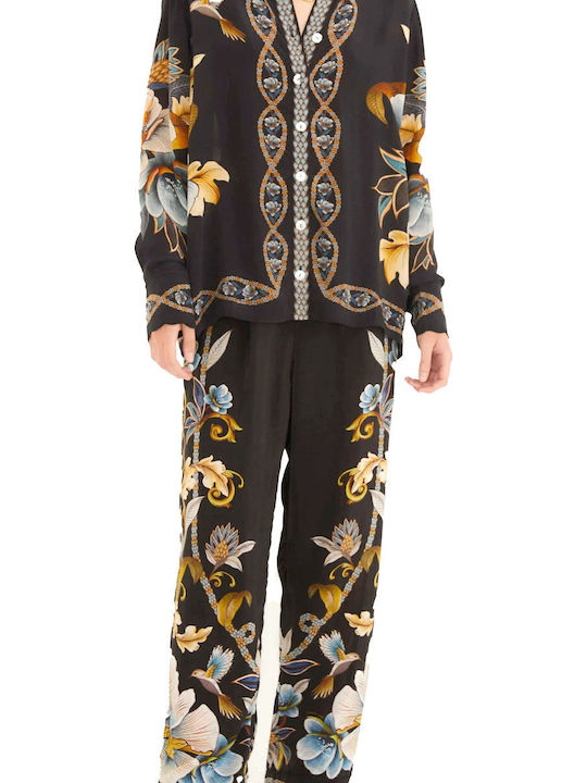 Dama Tesatura Pantaloni Black