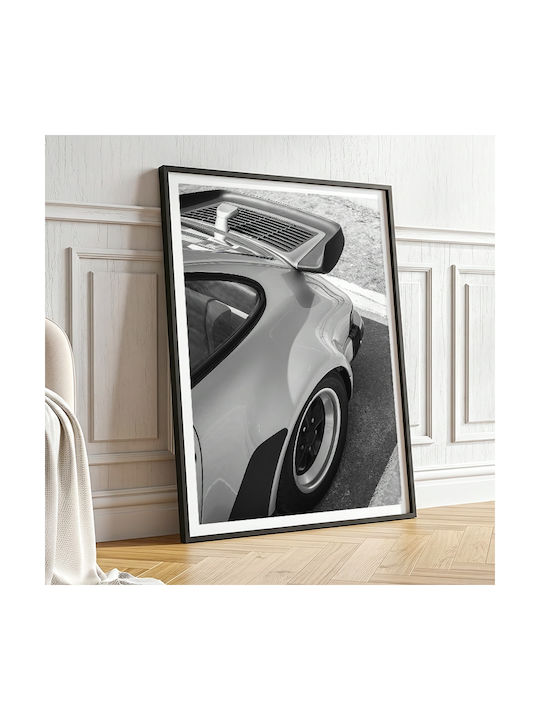 Poster Classic Porsche Cr051 30cm X 40cm Κορνίζα Σκούρο Φυσικό Ξύλου Καφέ
