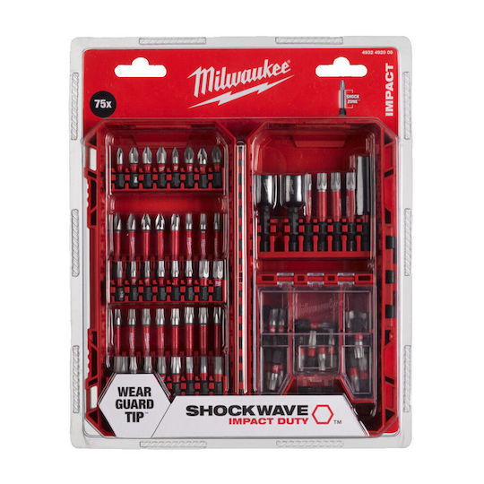 Milwaukee Сет 75 Битове за Винтоверт Торкс Shockwave