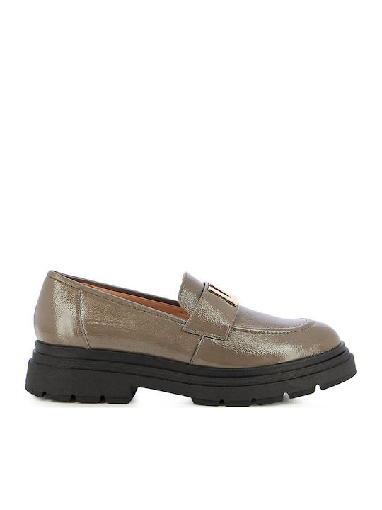 Leather Women's Moccasins in Brown Color