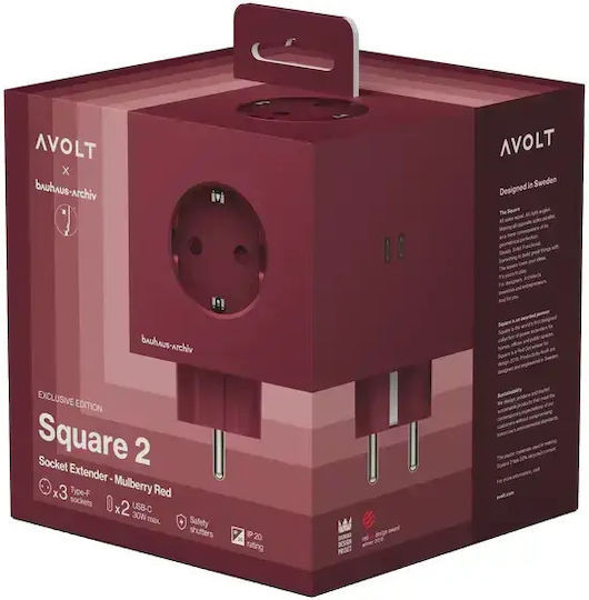 AVOLT PowerCube 3 Θέσεων με USB-C