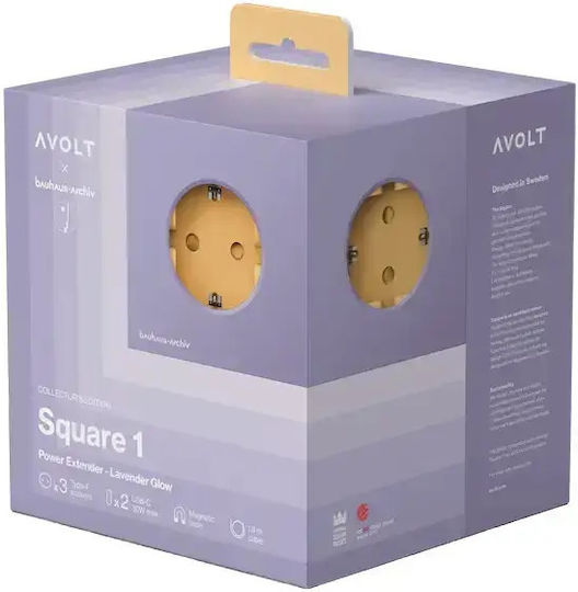 AVOLT PowerCube 3 Prize cu USB-C și Cablu 1.8m Violet