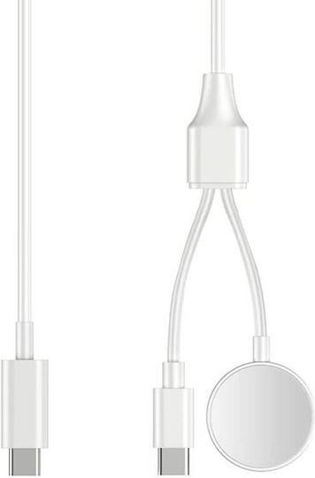 Edman 2-in-1 Schnelles Ladekabel Usb-c Magnetisch Kompatibel mit Apple Watch iPhone Weiß