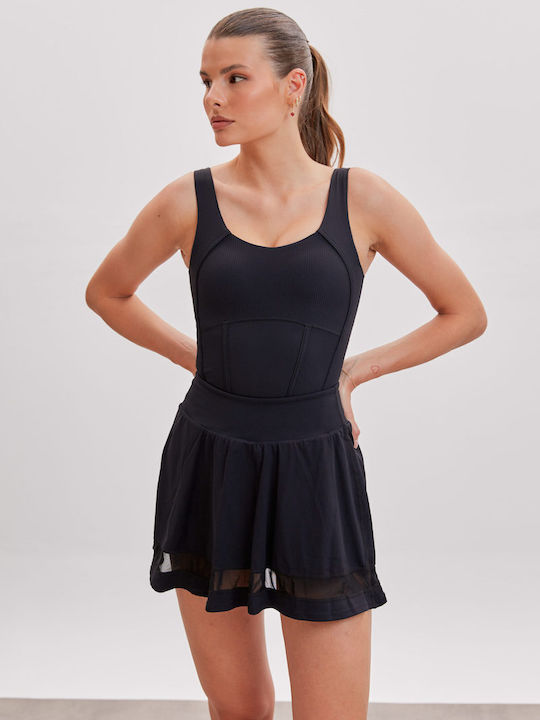 Noir Eclipse Tennis Skirt Black