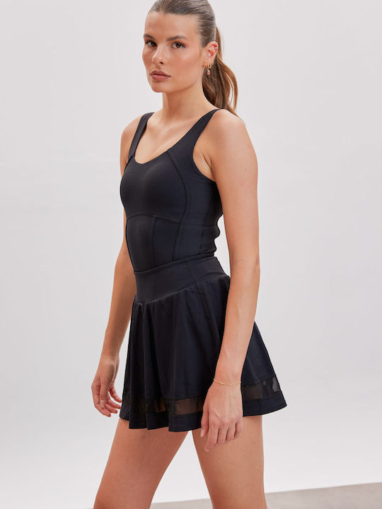 Noir Eclipse Tennis Skirt Black