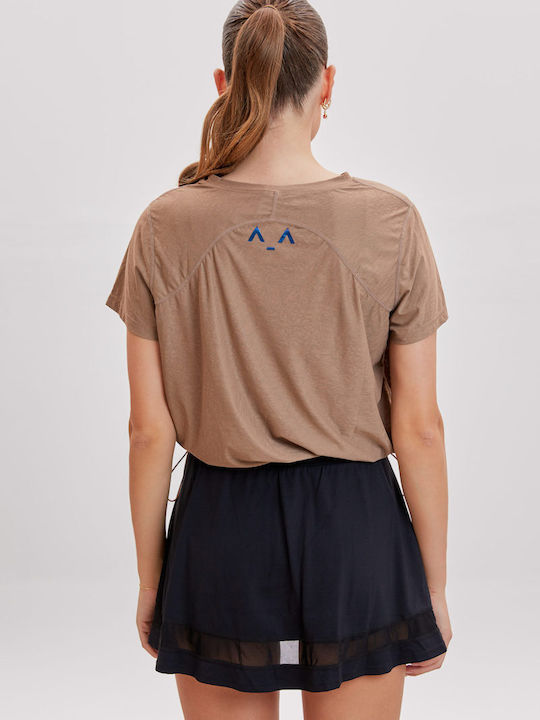 Damen Crop T-Shirt Brown